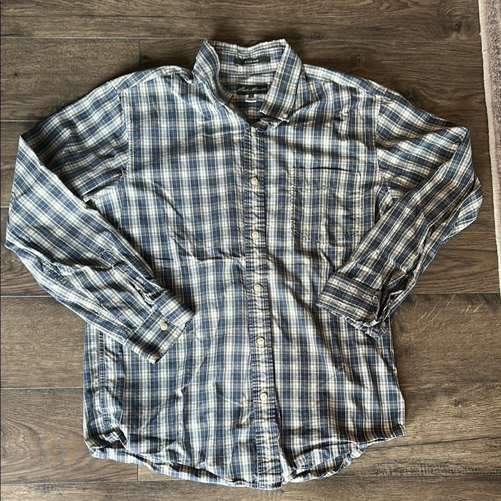 Eddie Bauer Blue Casual Button Down Shirt